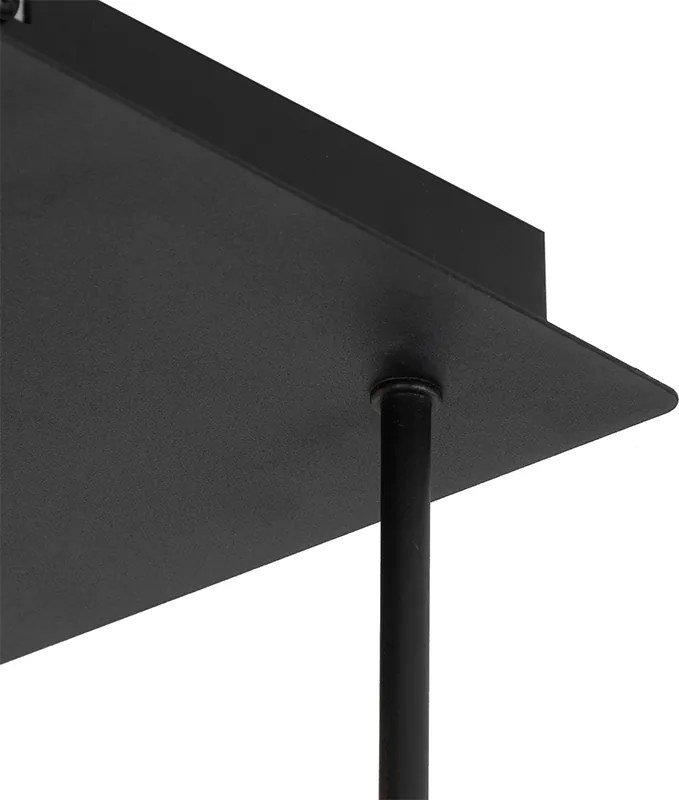 Plafoniera Art Déco nera con oro 9 luci - Athens Wire