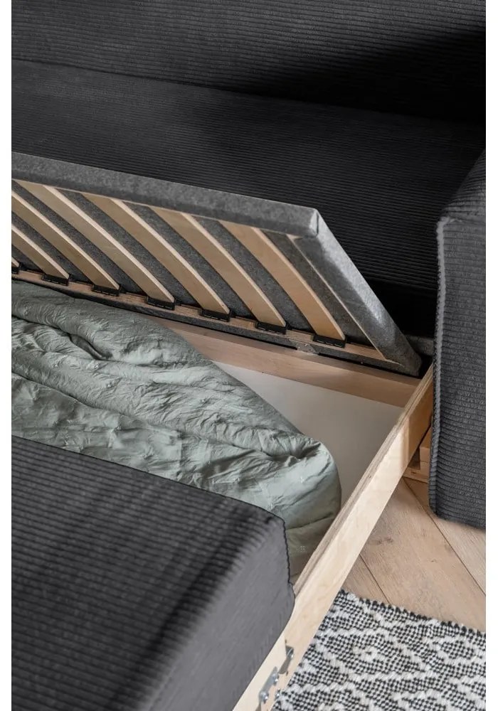 Divano letto grigio scuro 168 cm Lucky Lucy - Miuform