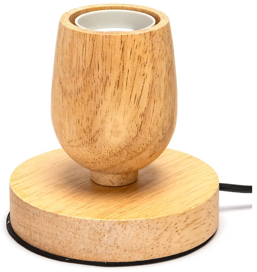Portalampada da tavolo Cilindro con base in legno E27 100&#215;100 mm Aigostar