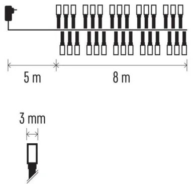 Catena LED da esterno natalizia 400xLED/13m IP44 bianco freddo