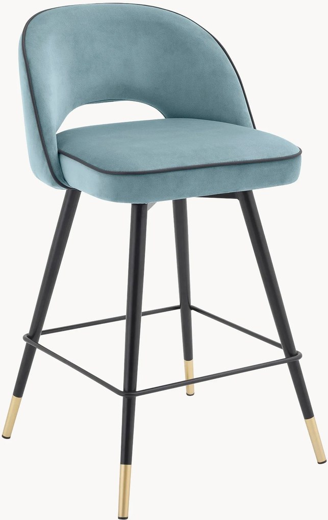 Set di 2 sedie da bar in velluto Cliff