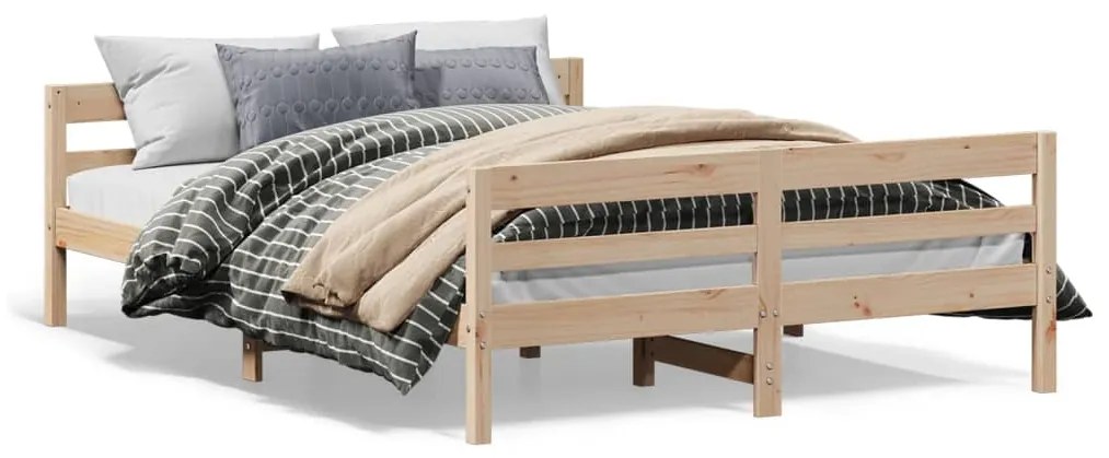Letto Senza Materasso 140x200 Cm İn Legno Massello Di Pino /