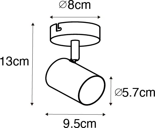 Faretto moderno regolabile in ottone - Jeana