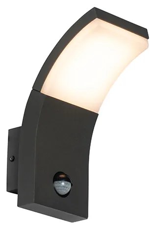 Lampada da parete per esterni antracite con LED IP54 con sensore di movimento - Litt
