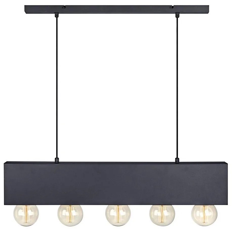 Markslöjd 107037 - Lampadario a sospensione con filo COUTURE 5xE27/40W/230V nero