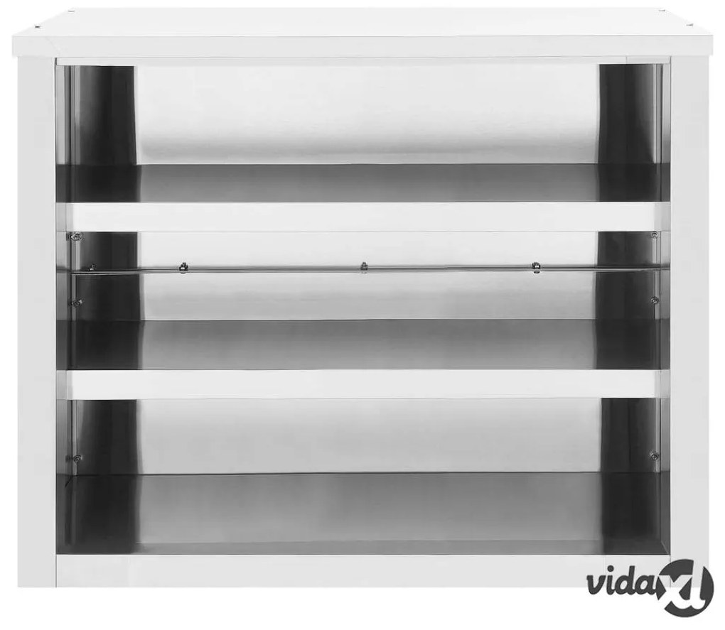 vidaXL Armadietto a Muro da Cucina 90x40x75 cm in Acciaio Inossidabile