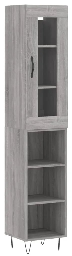 Credenza Grigio Sonoma 34,5x34x180 cm in Legno Multistrato