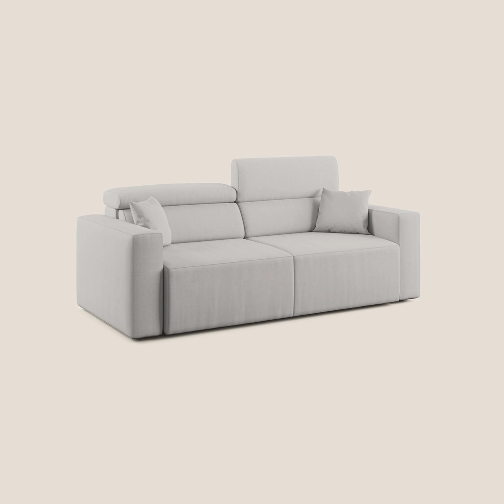 Orwell divano con seduta estraibile in microfibra smacchiabile T11 grigio chiaro