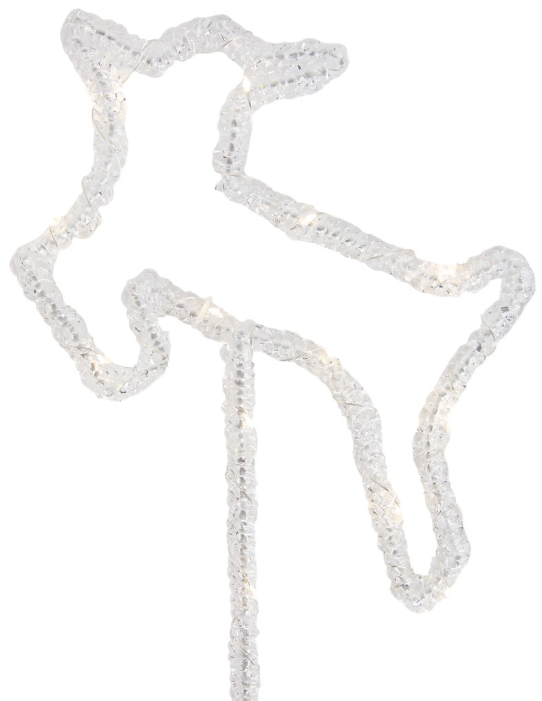 Set di 3 faretti natalizi cervo bianco con LED e timer IP44 - Shika