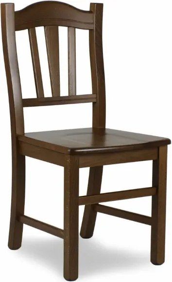 Sedia in legno massello con seduta legno Noce SILVANA set da 2