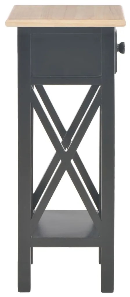 Tavolino laterale nero 27x27x65,5 cm in legno