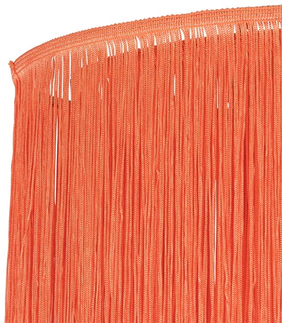 Lampadario orientale oro con paralume rosa con frange - Franxa