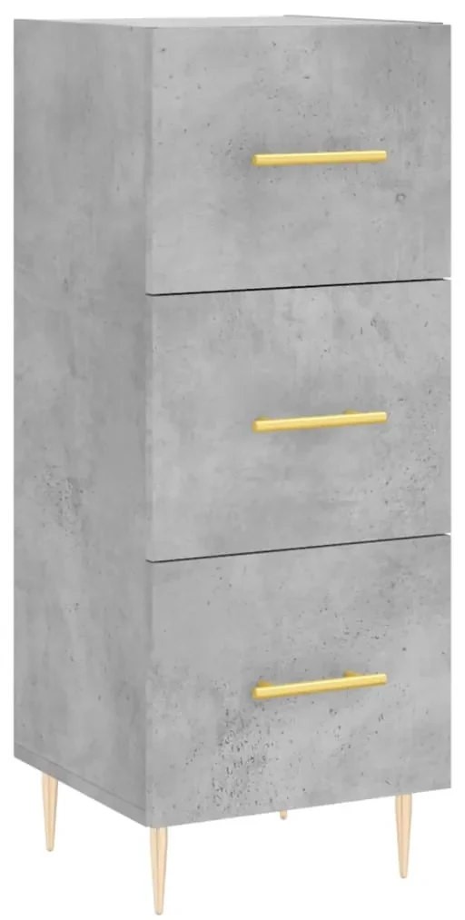 Credenza grigio cemento 34,5x34x90 cm in legno multistrato