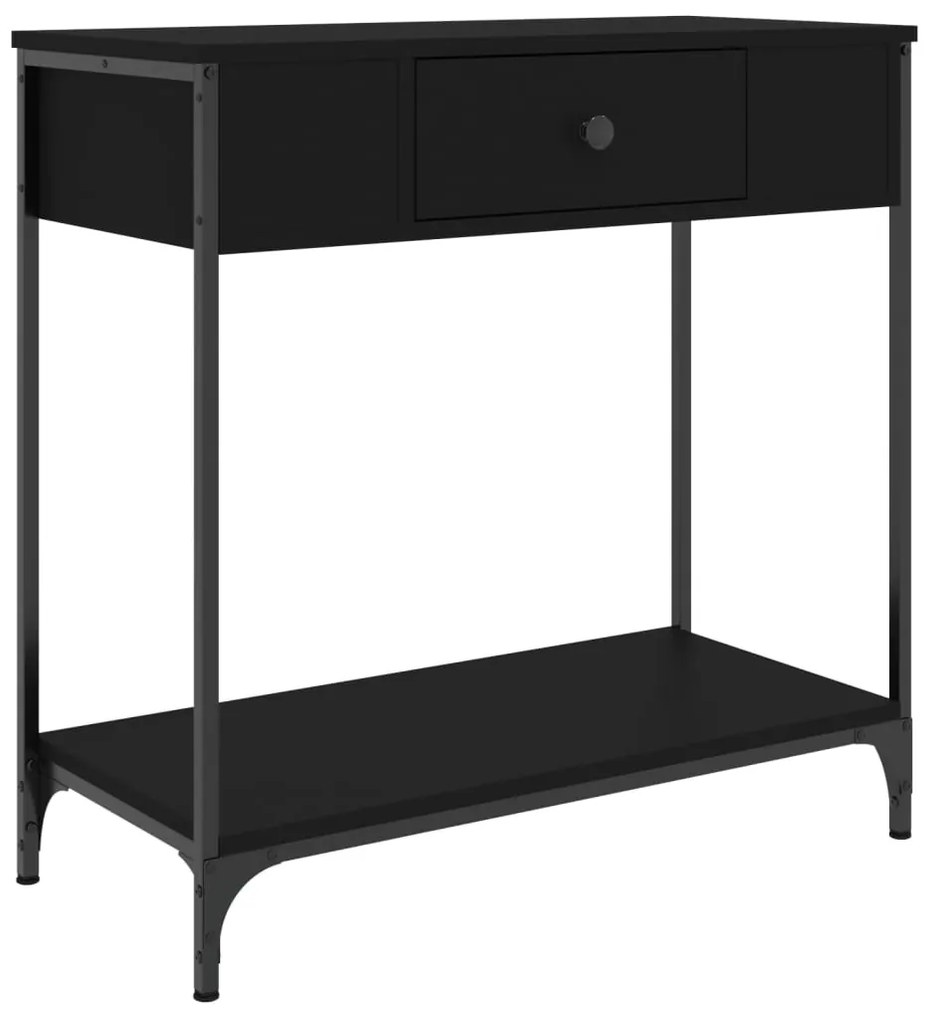 Tavolino consolle nero 75x34,5x75 cm in legno multistrato