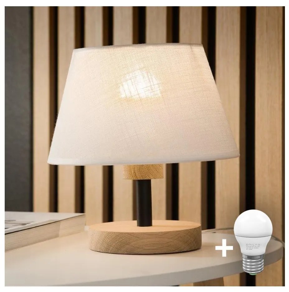 Brilagi - LED Lampada da tavolo ANTHONY 1xE14/40W/230V quercia/bianco