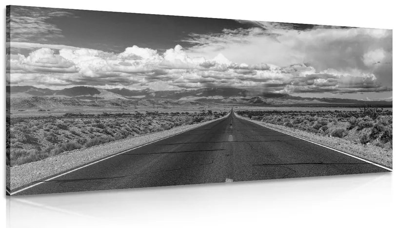 Quadro su tela – Sentiero nel deserto in bianco e nero