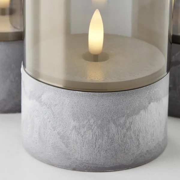 Brilliant - SET di 3 candele LED BOUGIE LED/2xAA IP44 grigio/fumo