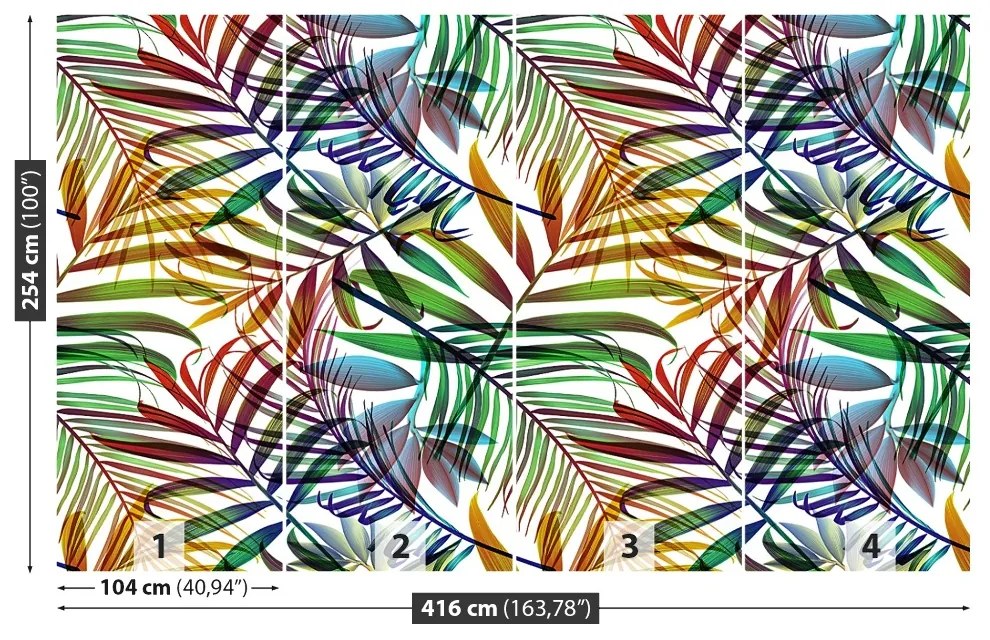 Carta da parati Foglie di palma 104x70 cm