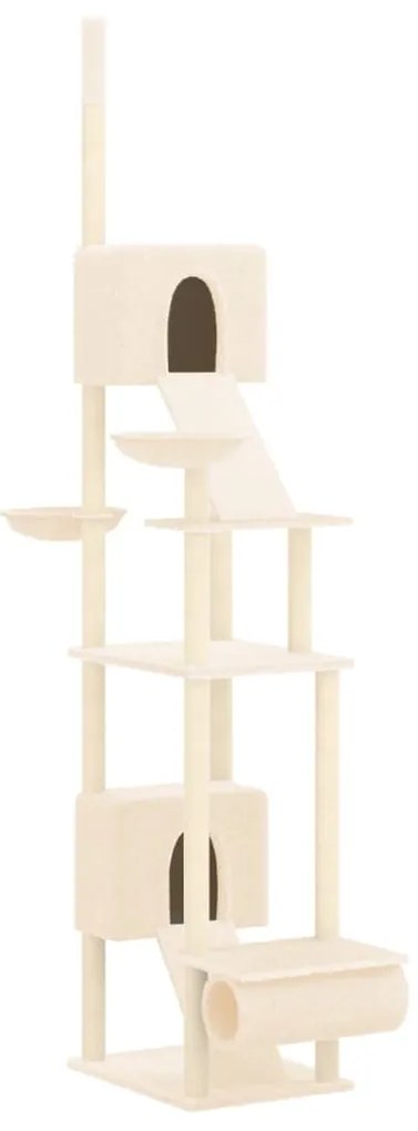 Albero per gatti da pavimento a soffitto crema 277-303 cm
