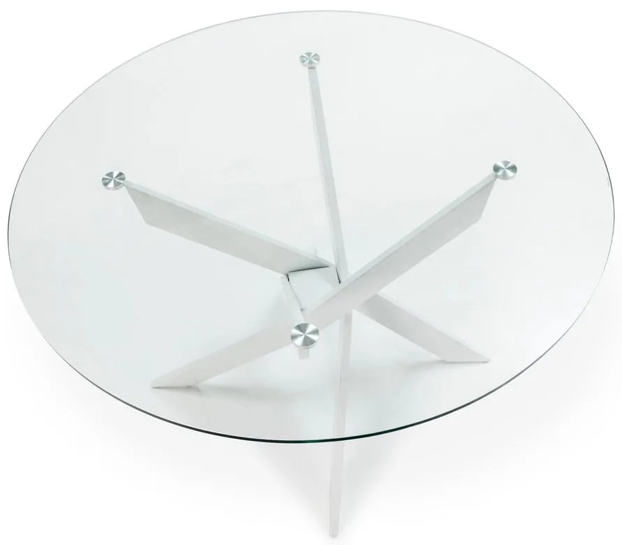 Tavolo da pranzo rotondo con piano in vetro 120x120 cm Ruth - Marckeric