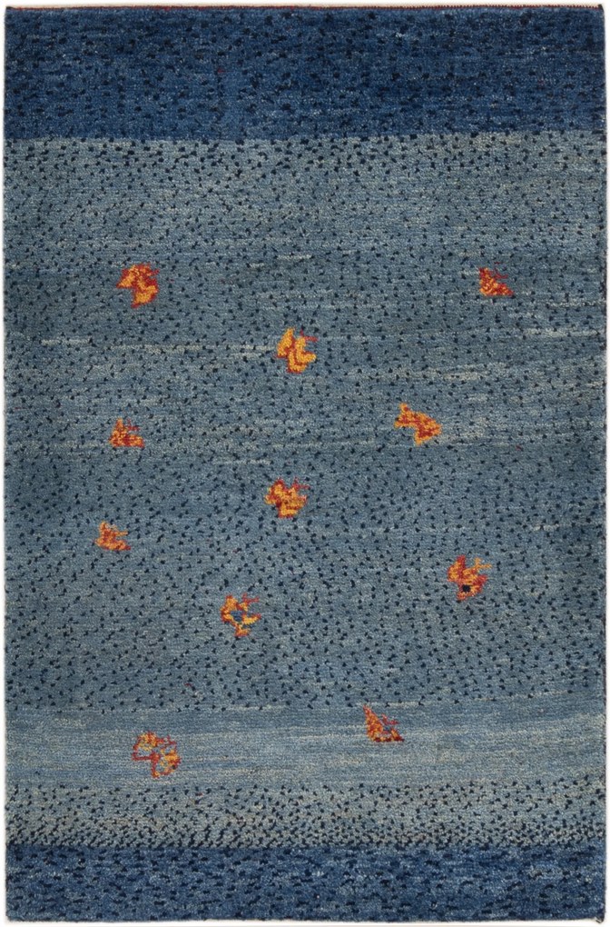 Gabbeh Tappeto 120x80 Blu (Iran) Annodato A Mano