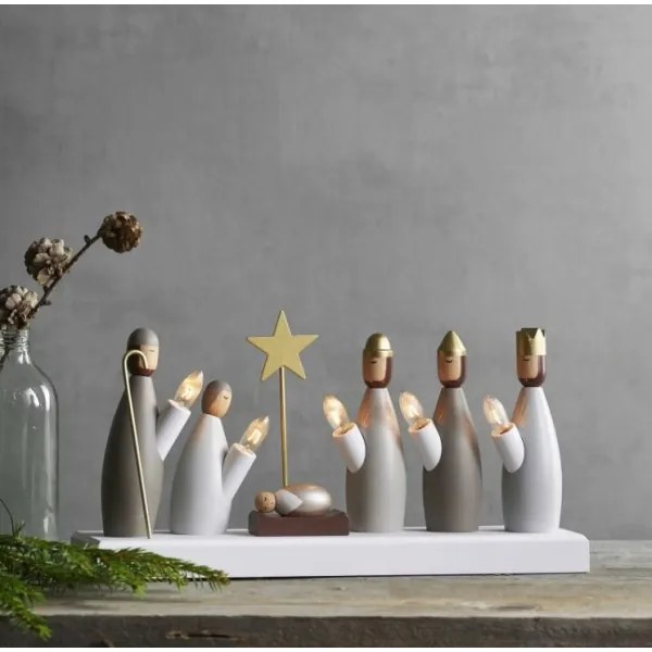 Eglo 410998 - Candeliere natalizio KRUBBA 5xE10/3W/230V