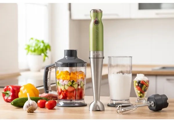 Sencor - Frullatore a immersione 4in1 1200W/230V inox/verde
