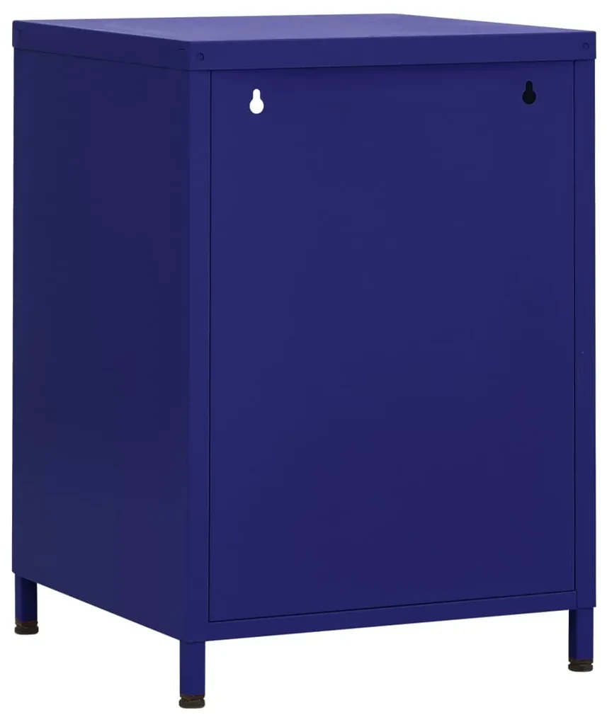 Comodini 2 pz blu marino 35x35x51 cm in acciaio