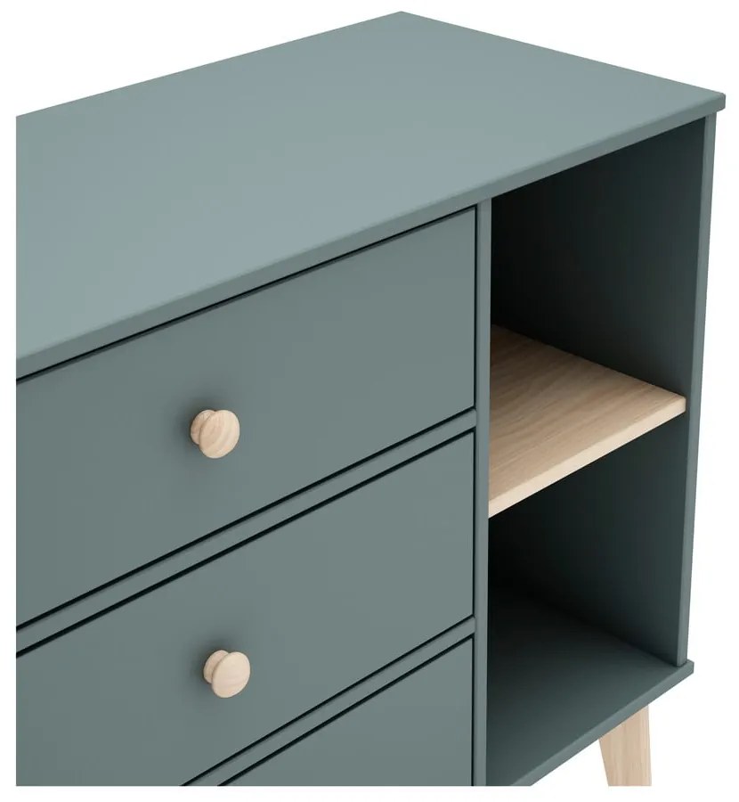 Cassettiera per bambini verde polveroso 90x81x40 cm Esteban – Marckeric