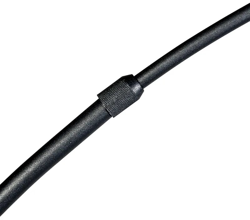 Lampada ad arco moderna nera con paralume in tessuto nero - Arc Basic