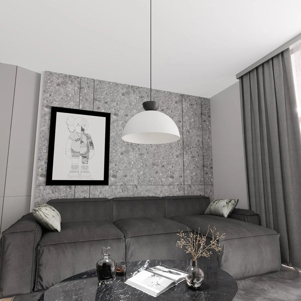 Lampadario Minimal Efesto Acciaio Bianco Nero 1 Luce Gx53