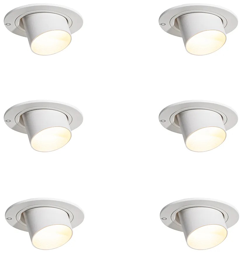 Set di 6 faretti da incasso bianchi GU10 35mm rotondi inclinabili - Installa