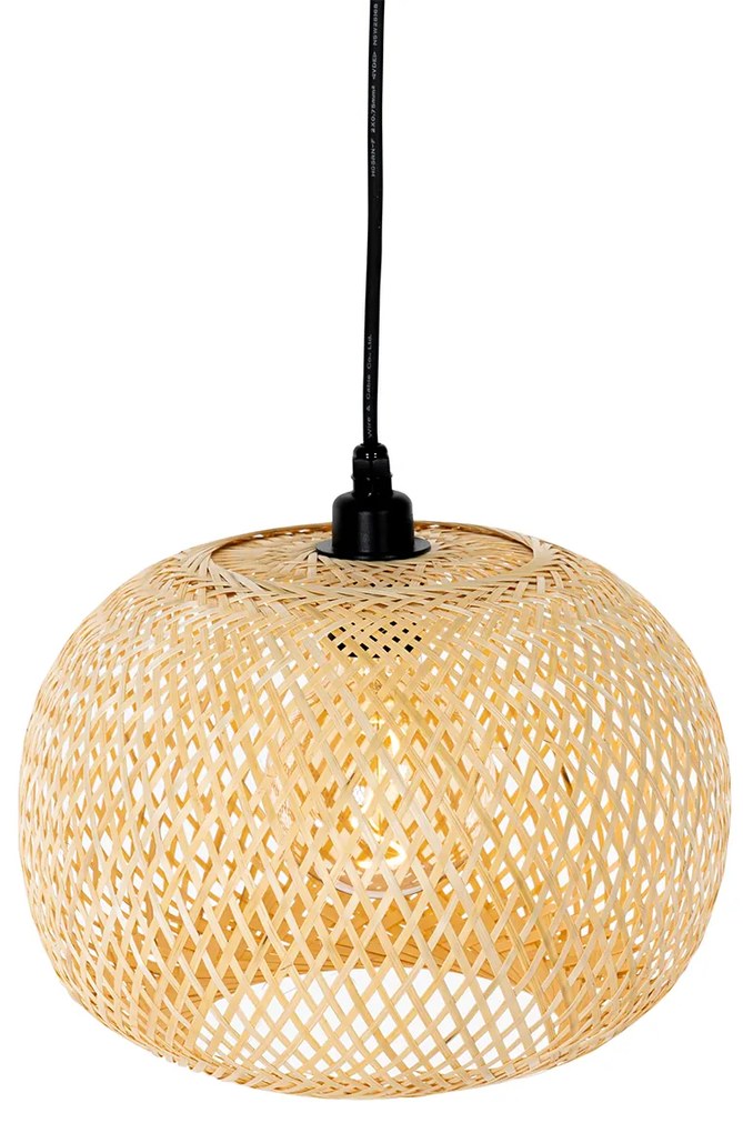 Lampada a sospensione da esterno orientale in bambù 3 luci IP44 - Rafael
