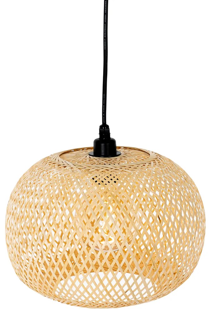 Lampada a sospensione da esterno orientale in bambù a 3 luci IP44 - Rafael