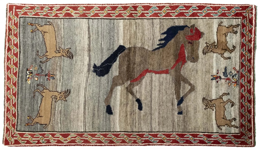 Gabbeh Tappeto 110 x 200 Beige (Iran) Annodato A Mano