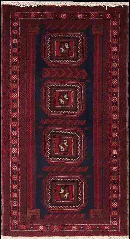 Beluch Tappeto persiano 180 x 100 Rosso (Iran) Annodato A Mano