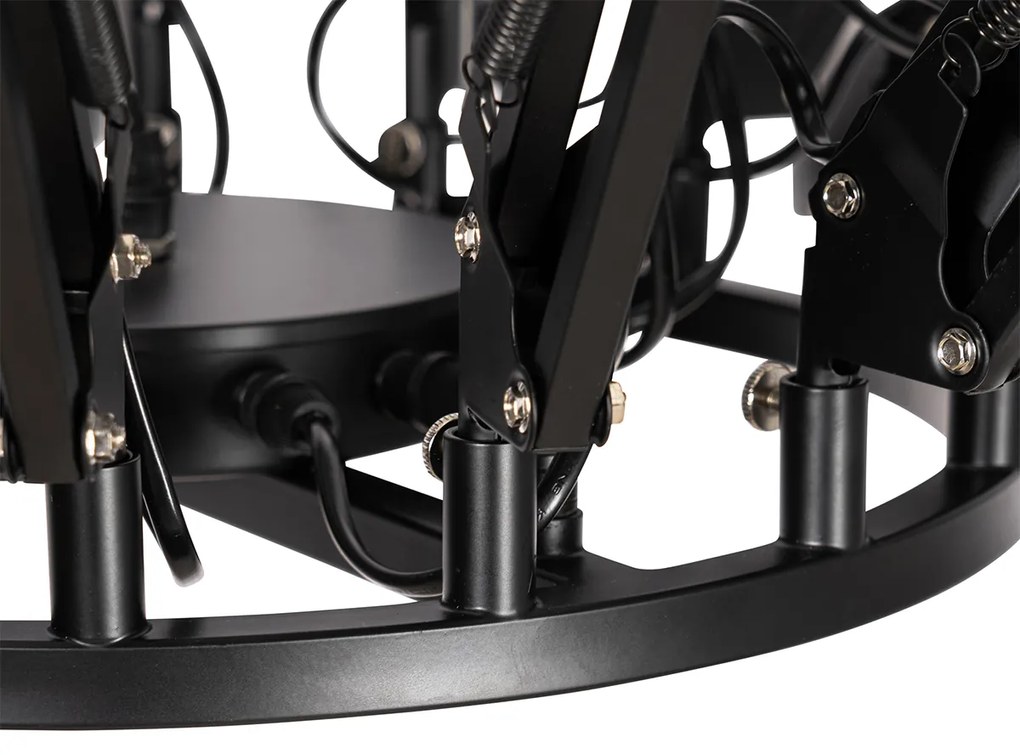 Lampada a sospensione industriale nera 16 luci regolabili - Hobby Spinne