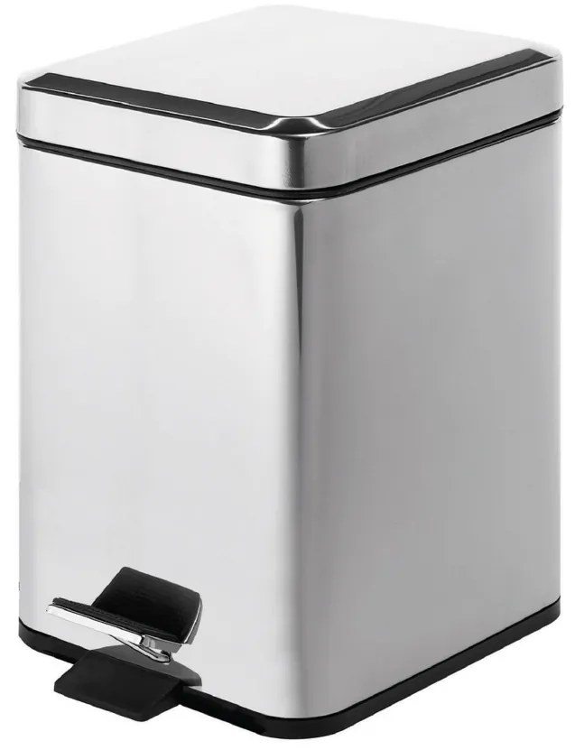 Pattumiera Bagno Con Pedale 5 Lt Gedy "Argenta" Cromo Lucido