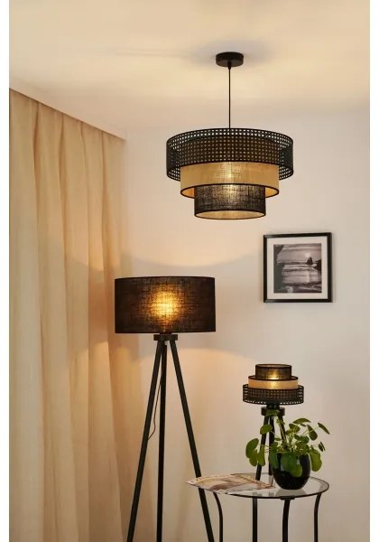 Brilagi - Lampadario a sospensione DAKOTA LUNETA 1xE27/15W/230V Ø45 cm nero/ratá