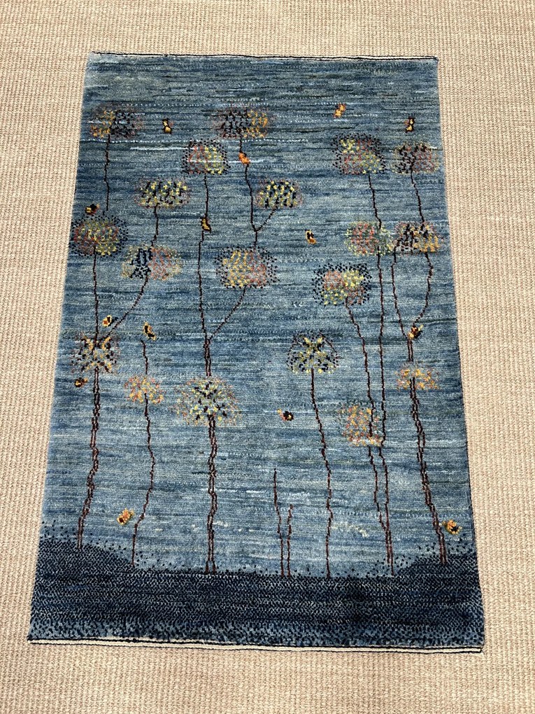 Loribaft Tappeto 70x100 Blu (Iran) Annodato A Mano