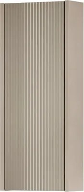 Pensile bagno Niwa cannettato laccato opaco Beige Greige con vetro senape, 1 anta P17 x L30 x H78.5 cm