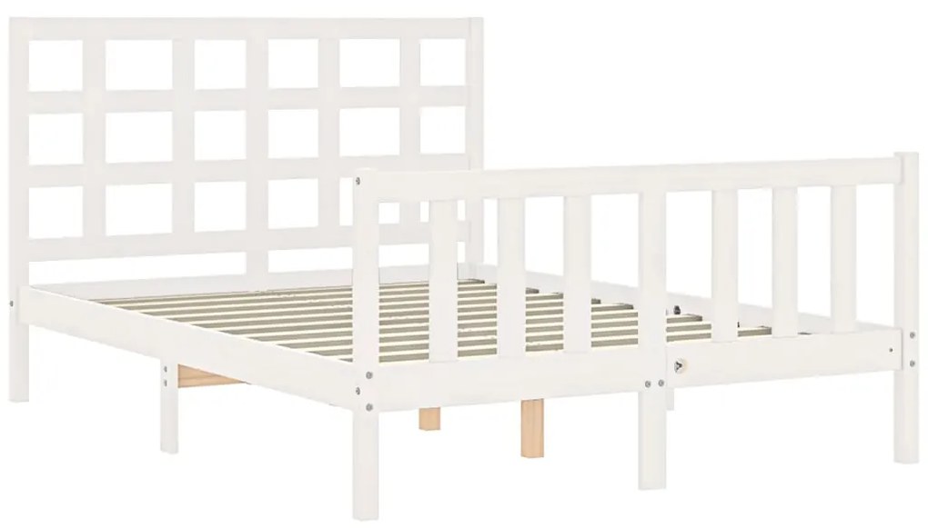 Giroletto con testiera bianco 4ft small double legno massello