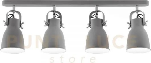 Applique a parete legend grigia e nickel 4 luci attacco e27 72x16x1...