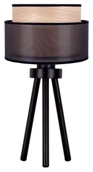 Duolla - Lampada da tavolo WOOD BOHO 1xE27/15W/230V diametro 25 cm nero/beige