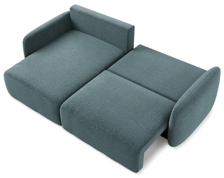 Divano angolare turchese allungabile/con contenitore (con penisola a sinistra) Kalena – Makamii