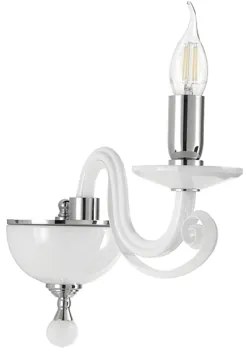 Applique CHERUBINI in vetro e cristallo ottico 1 Luce Bianco 12x22 cm