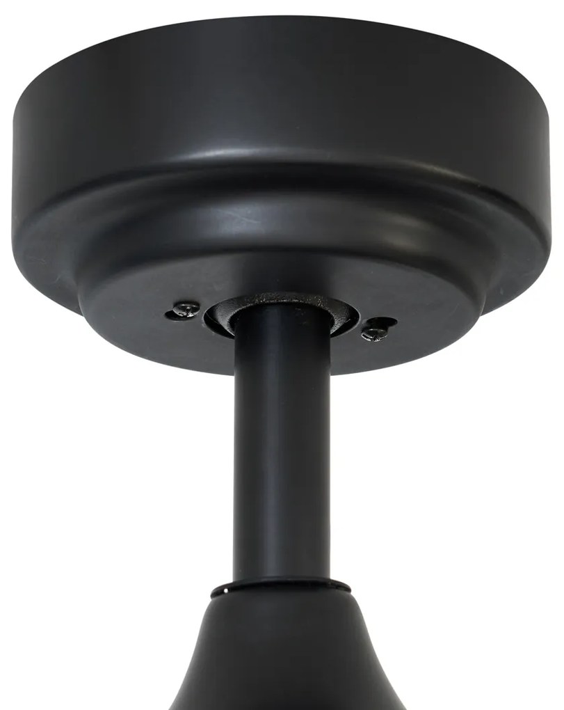 Ventilatore da soffitto Nero con effetto legno 132 cm con LED dimmerabile incluso e telecomando - Joly
