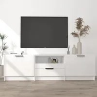 Mobile Porta TV Bianco Lucido 140x35x40 cm in Legno Multistrato cod mxl 8926