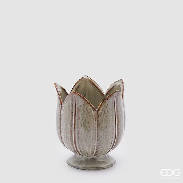 EDG - Enzo De Gasperi Vaso in ceramica Tulipano H 16 Cm D. 14 Cm