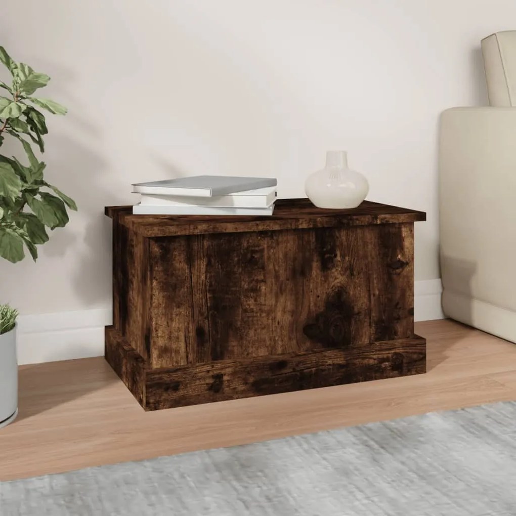 Contenitore rovere fumo 50x30x28 cm legno multistrato